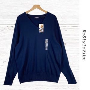 Jack Nicklaus Men’s Size XL Sweater V-Neck Golf Style Navy NWT Golden Bear Logo